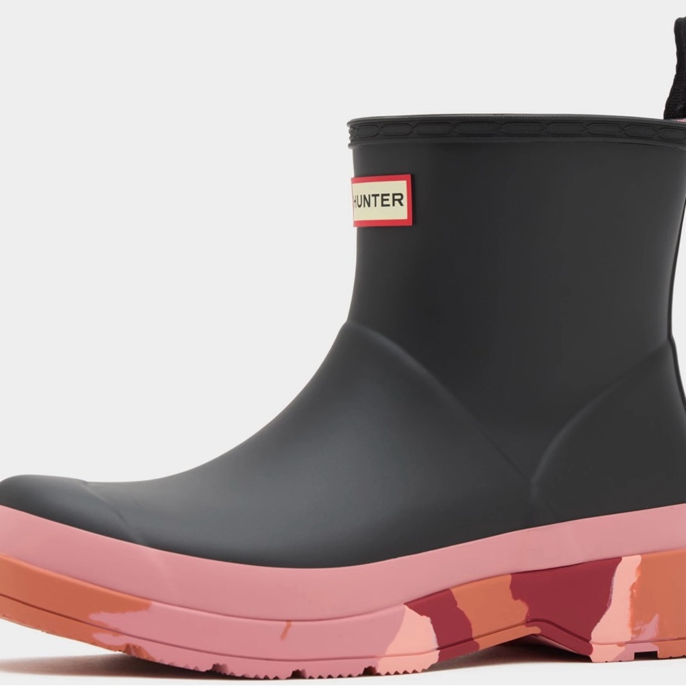 Hunter Black and Pink Winter and Rain Boots